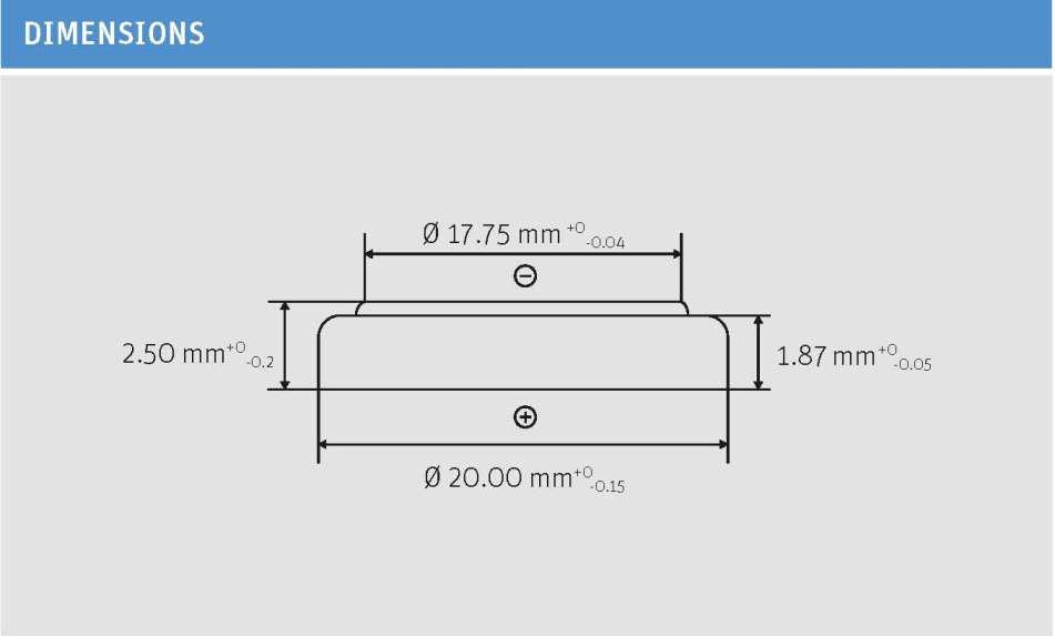 CR 2025 LithiumManganese Dioxide Coin Cells MnO2/Li 165 mAh · Jauch